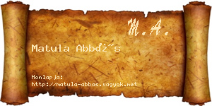 Matula Abbás névjegykártya
